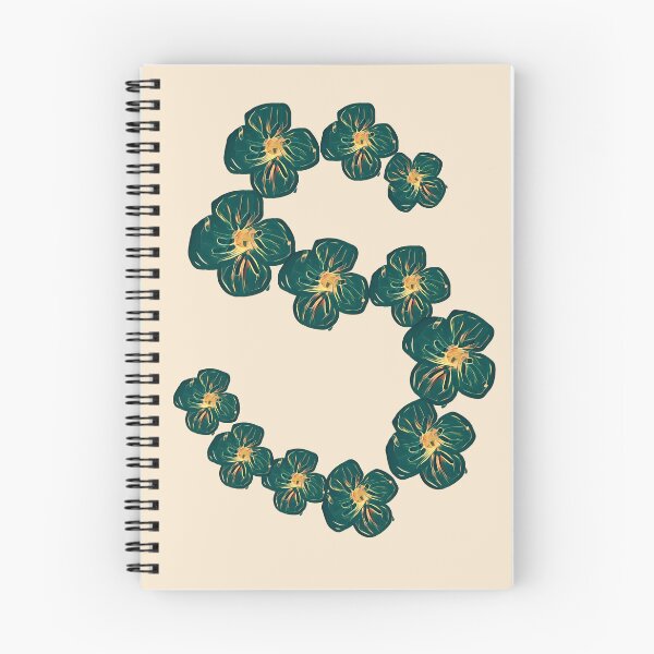 Item preview, Emerald Green Floral Letter S – Gold Accent Typography Art designed and sold by BalkanBloomArt.