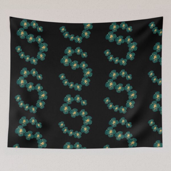 Item preview, Emerald Green Floral Letter S – Gold Accent Typography Art designed and sold by BalkanBloom.