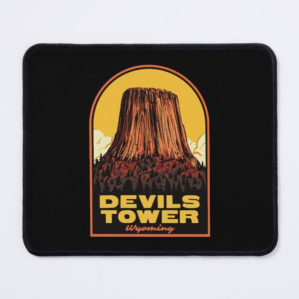 Item preview, Devils Tower Wyoming Retro Vintage Travel Illustration designed and sold by HalpinDesign.