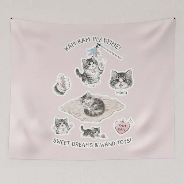 Item preview, Kam Kam Playtime Cute Tabby Kitten Sticker Sheet - Cat Lover Gift designed and sold by PetalsPaws.