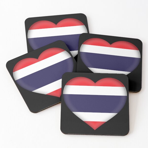 Item preview, Thai Flag Heart 3D Thai Love Gift Design designed and sold by yazdogs.