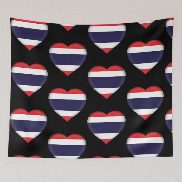 Item preview, Thai Flag Heart 3D Thai Love Gift Design designed and sold by yazdogs.