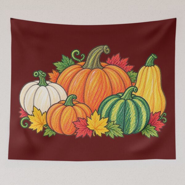 Item preview, Pumpkins with Pencils – Autumn Harvest designed and sold by JOANNASKAH.