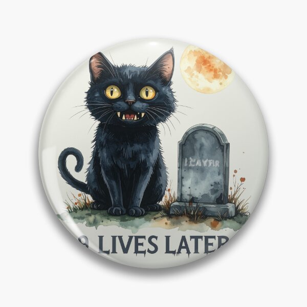 Item preview, Nine lives later, little black cat with moon designed and sold by LiskoDesign.