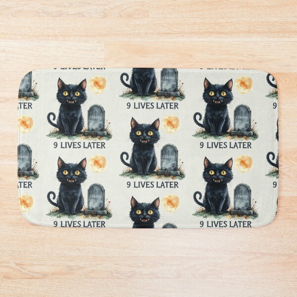 Item preview, Nine lives later, little black cat with moon designed and sold by LiskoDesign.