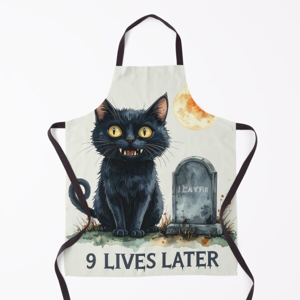 Item preview, Nine lives later, little black cat with moon designed and sold by LiskoDesign.