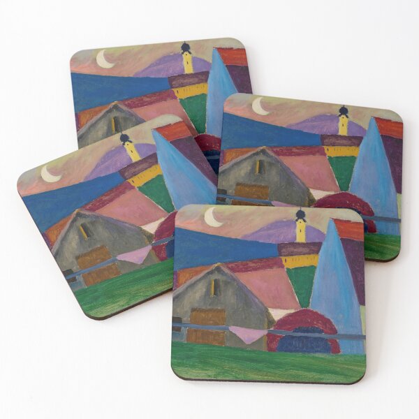 Item preview, Mond über Murnau (Moon Over Murnau) alpine sunrise village landscape painting by German Expressionist artist Gabriele Münter designed and sold by Jéanpaul  Ferro.
