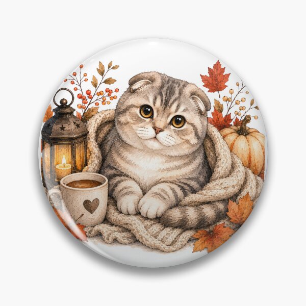 Item preview, Scottish Fold and Autumn Leaves | Fall Cat designed and sold by PAPIRO SIGLO XXI.