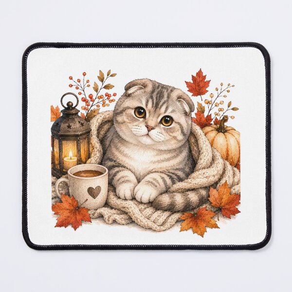Item preview, Scottish Fold and Autumn Leaves | Fall Cat designed and sold by PAPIRO SIGLO XXI.