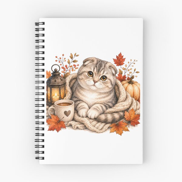 Item preview, Scottish Fold and Autumn Leaves | Fall Cat designed and sold by PAPIRO SIGLO XXI.