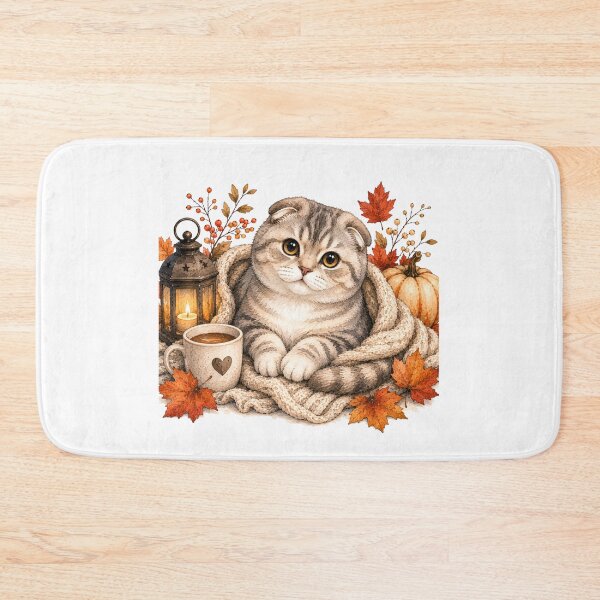 Item preview, Scottish Fold and Autumn Leaves | Fall Cat designed and sold by PAPIRO SIGLO XXI.