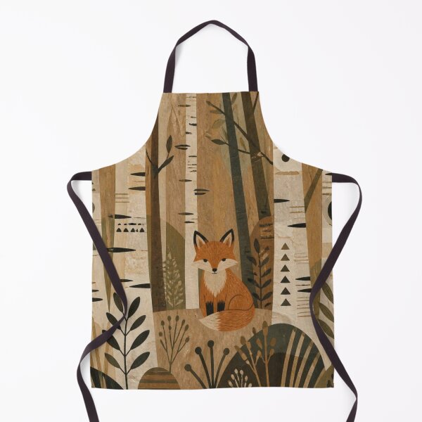 Item preview, Neutral Scandinavian Folk Art Red Fox Birch Forest designed and sold by GrinGalore.