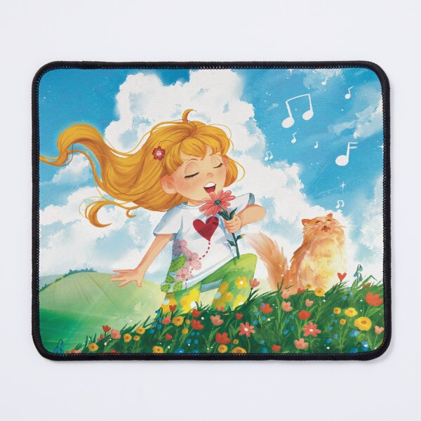 Item preview, Cute Girl Sings with Cat designed and sold by Penguin-dreams.
