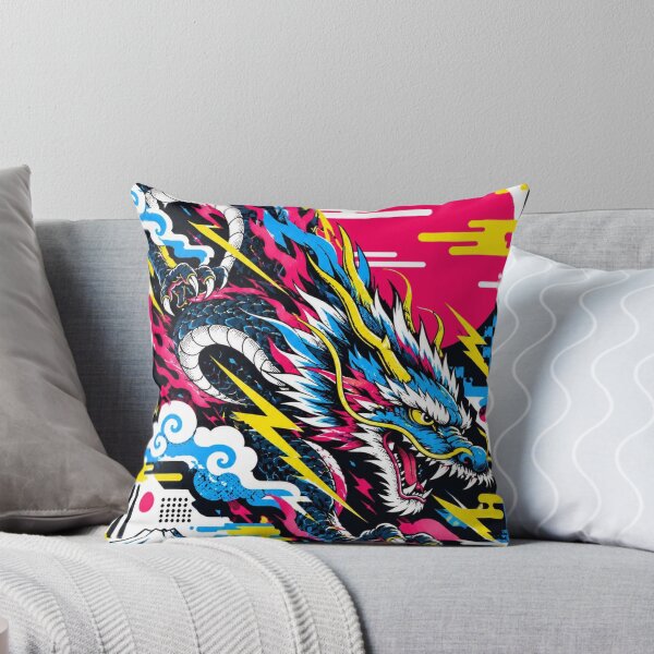 Item preview, Neon Japanese Dragon – Modern Ukiyo-e Pop Art designed and sold by KASUMINK.