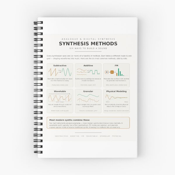 Item preview, Synthesis Methods Synthesizer Types Reference Chart Print designed and sold by iampaulmorris.