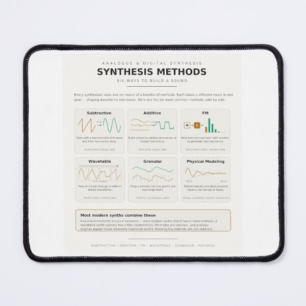 Item preview, Synthesis Methods Synthesizer Types Reference Chart Print designed and sold by iampaulmorris.