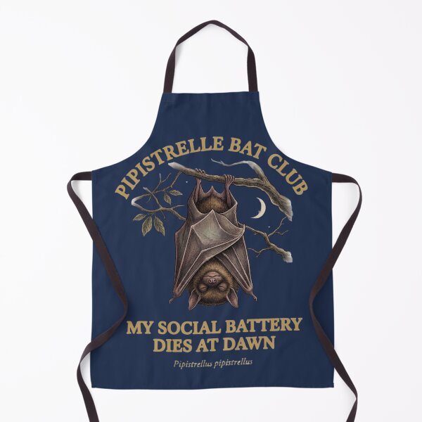 Item preview, My Social Battery Dies At Dawn Pipistrelle Bat Badge designed and sold by CalmCapy Co.