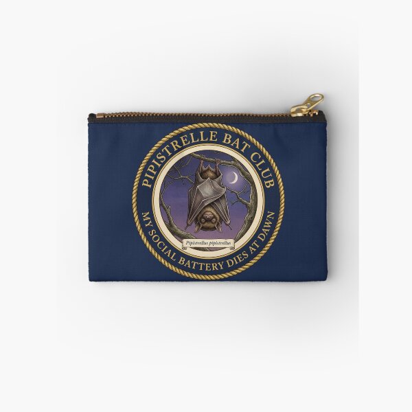 Item preview, My Social Battery Dies At Dawn Pipistrelle Bat Badge designed and sold by CalmCapy Co.