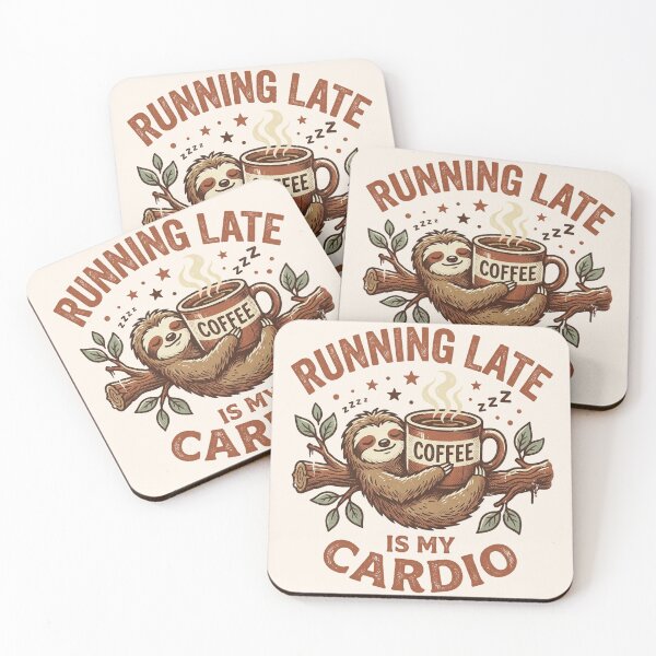 Item preview, Funny Coffee Lover Sloth Running Late Is My Cardio designed and sold by legendaryskins.