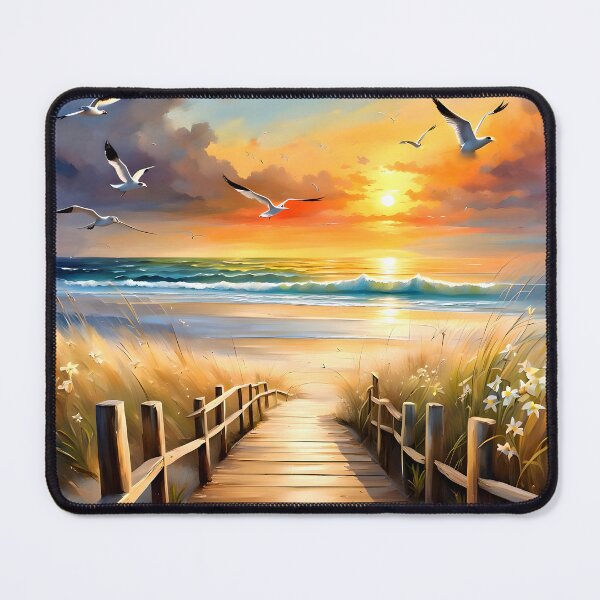 Item preview, Bright Beach Watercolor Sunset designed and sold by ByNicoleSara.