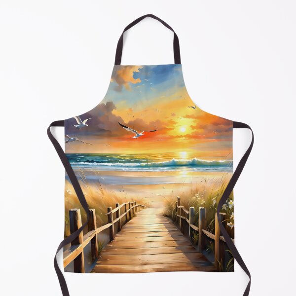 Item preview, Bright Beach Watercolor Sunset designed and sold by ByNicoleSara.