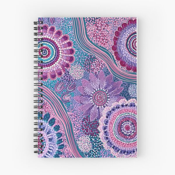 Item preview, Aboriginal Inspired Dot Art - Floral Magenta Lavender Turquoise Pattern designed and sold by GrinGalore.