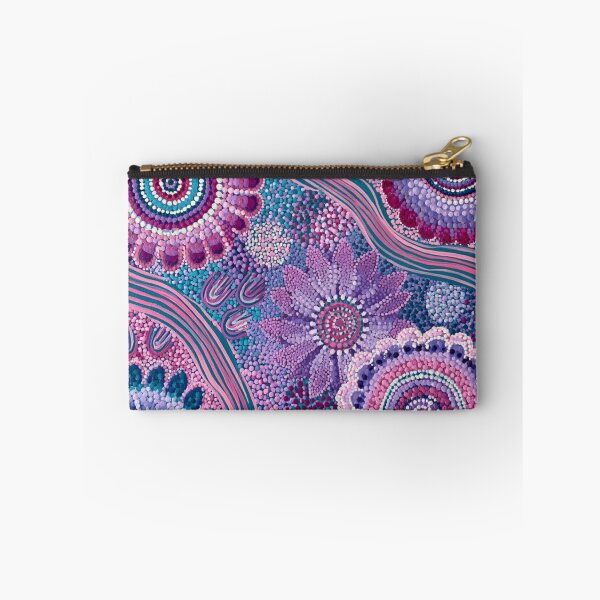 Item preview, Aboriginal Inspired Dot Art - Floral Magenta Lavender Turquoise Pattern designed and sold by GrinGalore.