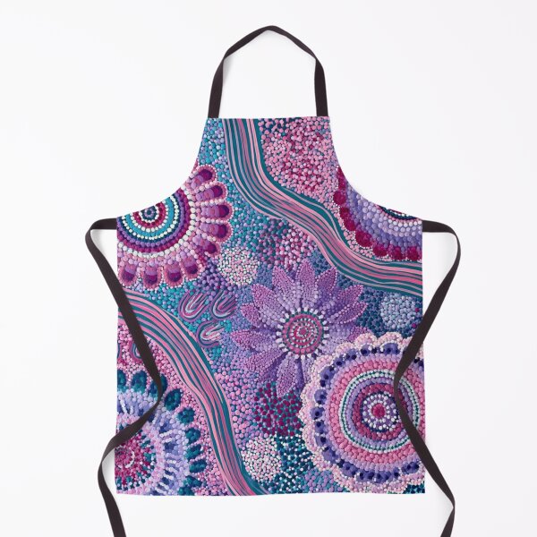 Item preview, Aboriginal Inspired Dot Art - Floral Magenta Lavender Turquoise Pattern designed and sold by GrinGalore.