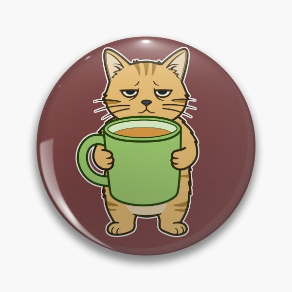 Item preview, Tired Orange Cat Holding Green Coffee Mug designed and sold by cloneshark.