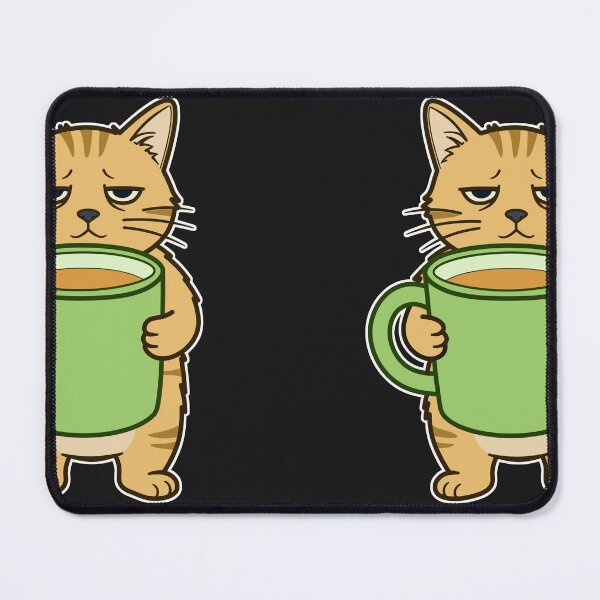 Item preview, Tired Orange Cat Holding Green Coffee Mug designed and sold by cloneshark.
