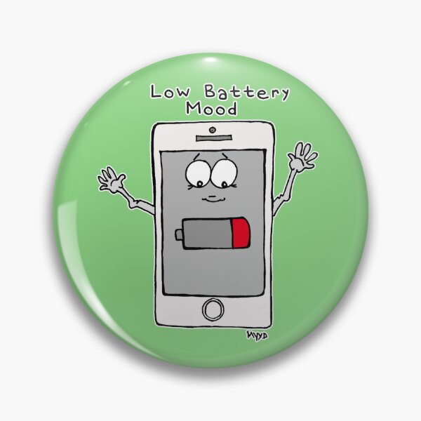 Item preview, Low Battery Mood Sticker | Funny Smartphone Energy Meme designed and sold by MyxaART.