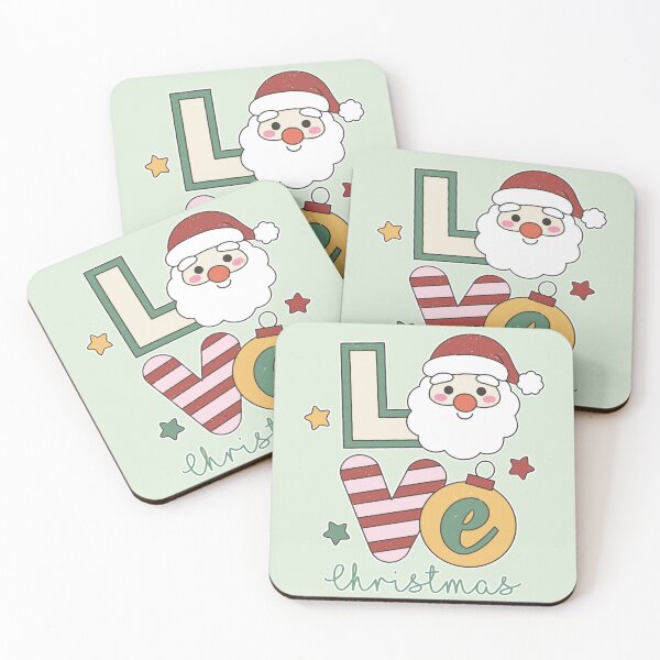 Item preview, Retro Love Christmas Santa Claus, Vintage Holiday Bauble And Candy Cane Pattern designed and sold by zozo-shop.