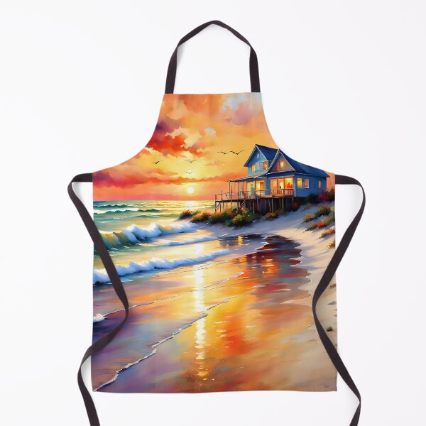 Item preview, Bright Seaside Cottage Watercolor designed and sold by ByNicoleSara.