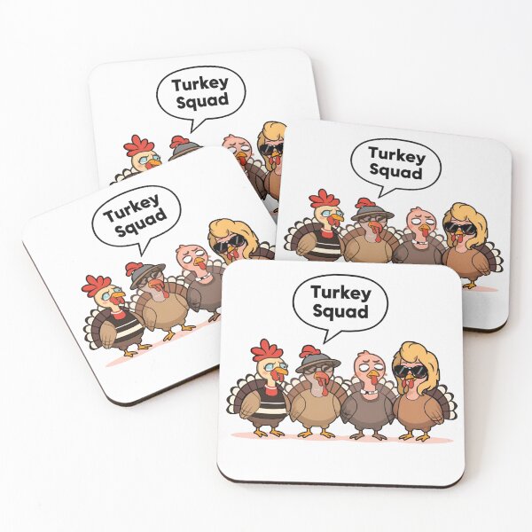 Item preview, Turkey Squad Funny Thanksgiving Cartoon Turkeys Cute Holiday Tee Design designed and sold by VibranPalette.