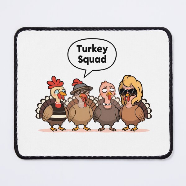 Item preview, Turkey Squad Funny Thanksgiving Cartoon Turkeys Cute Holiday Tee Design designed and sold by VibranPalette.