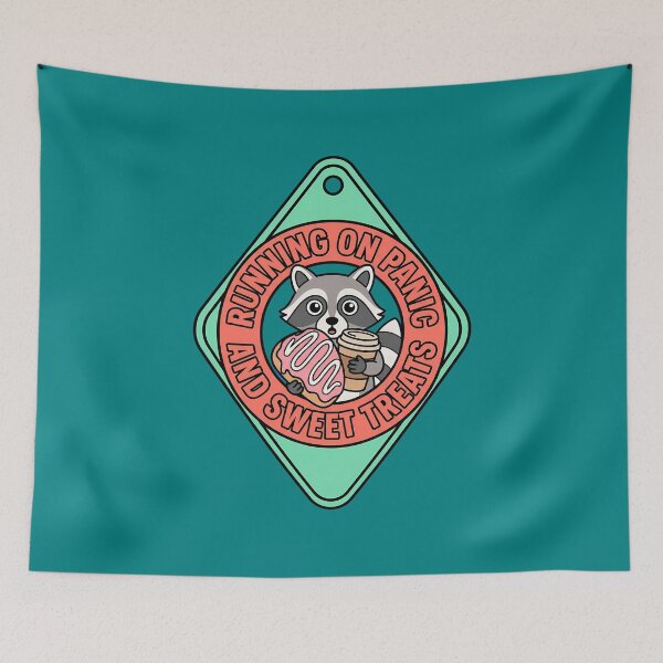 Item preview, Panic And Sweet Treats Raccoon Motel Badge designed and sold by DripCultureLab.
