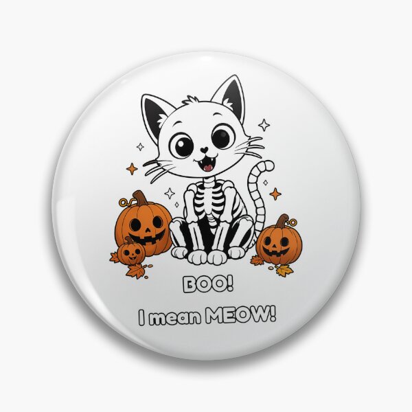 Item preview, Skeleton Cat - Halloween Cat with Pumpkins designed and sold by MaddyDesignsCo.
