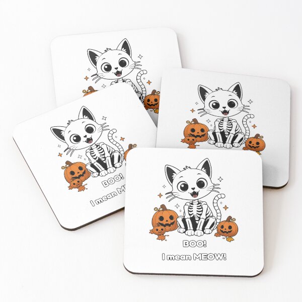 Item preview, Skeleton Cat - Halloween Cat with Pumpkins designed and sold by MaddyDesignsCo.