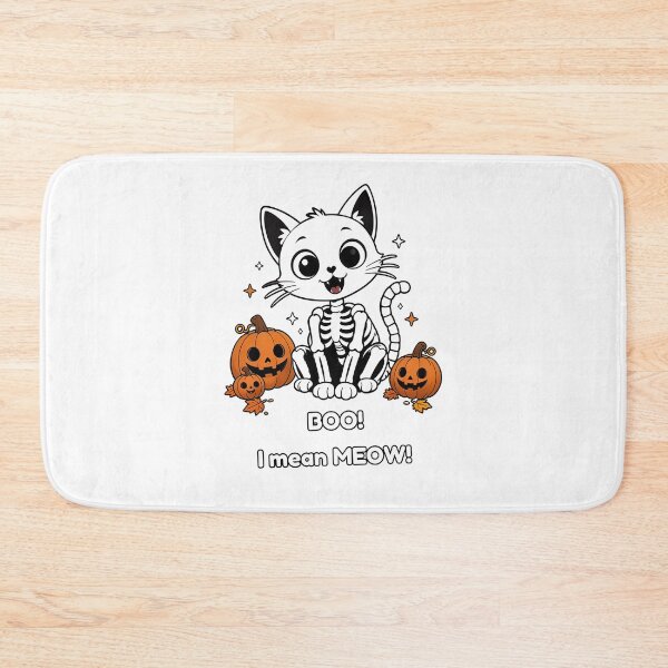 Item preview, Skeleton Cat - Halloween Cat with Pumpkins designed and sold by MaddyDesignsCo.