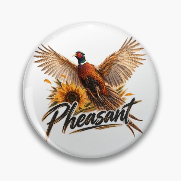 Item preview, Pheasant in Flight – Sunflower Field Wildlife Art designed and sold by TammyHunterArt.