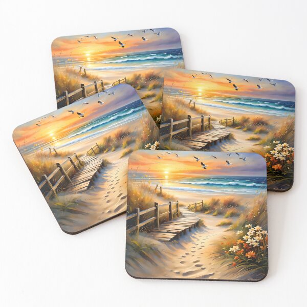 Item preview, Bright Watercolor Sunset Beach designed and sold by ByNicoleSara.