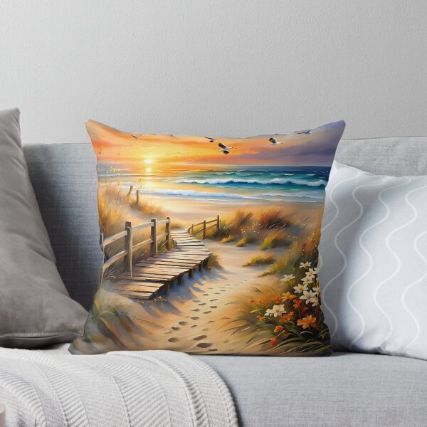 Item preview, Bright Watercolor Sunset Beach designed and sold by ByNicoleSara.