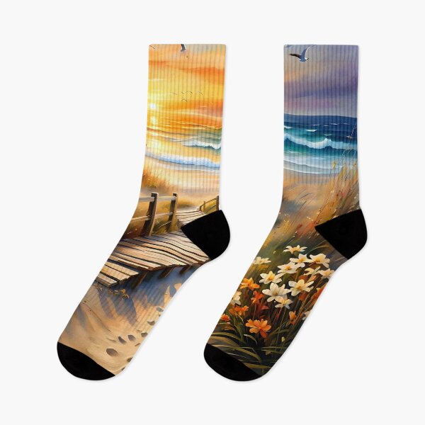 Item preview, Bright Watercolor Sunset Beach designed and sold by ByNicoleSara.