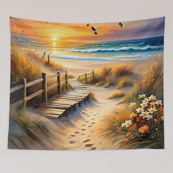 Item preview, Bright Watercolor Sunset Beach designed and sold by ByNicoleSara.
