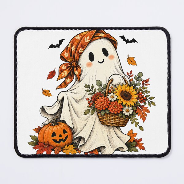 Item preview, Floral Ghost Halloween Sunflower Plaid Bow Patchwork designed and sold by OUICHA.