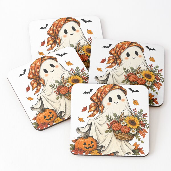 Item preview, Floral Ghost Halloween Sunflower Plaid Bow Patchwork designed and sold by OUICHA.