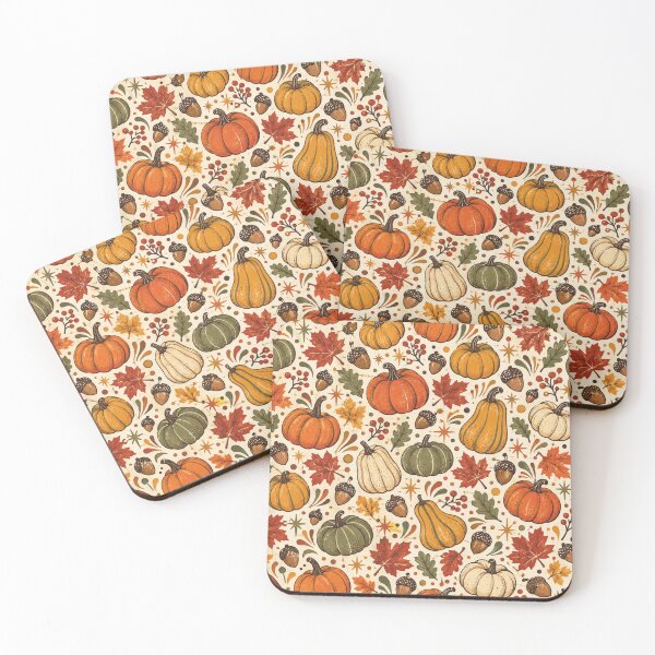 Item preview, Retro Pumpkin Scatter Vintage Autumn Pattern designed and sold by Golden Era Studio.