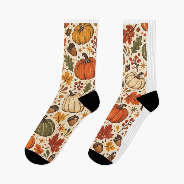 Item preview, Retro Pumpkin Scatter Vintage Autumn Pattern designed and sold by Golden Era Studio.