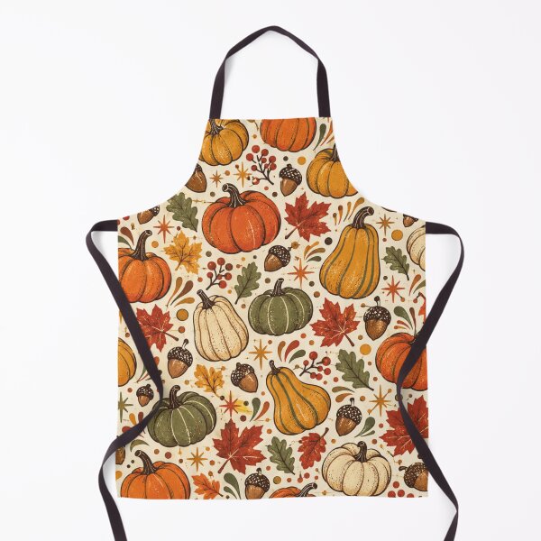 Item preview, Retro Pumpkin Scatter Vintage Autumn Pattern designed and sold by Golden Era Studio.
