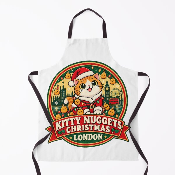 Item preview, Kitty Nuggets Christmas Shirt – Cute Santa Cat London Retro Design designed and sold by Globalcitytees.